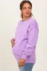 Lavender Fleece Crew Neck Relaxed Fit Maternity Sweatshirt sold by Pinkblush