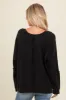 Charcoal Mixed Knit Raw Hem Pullover Top sold by Pinkblush
