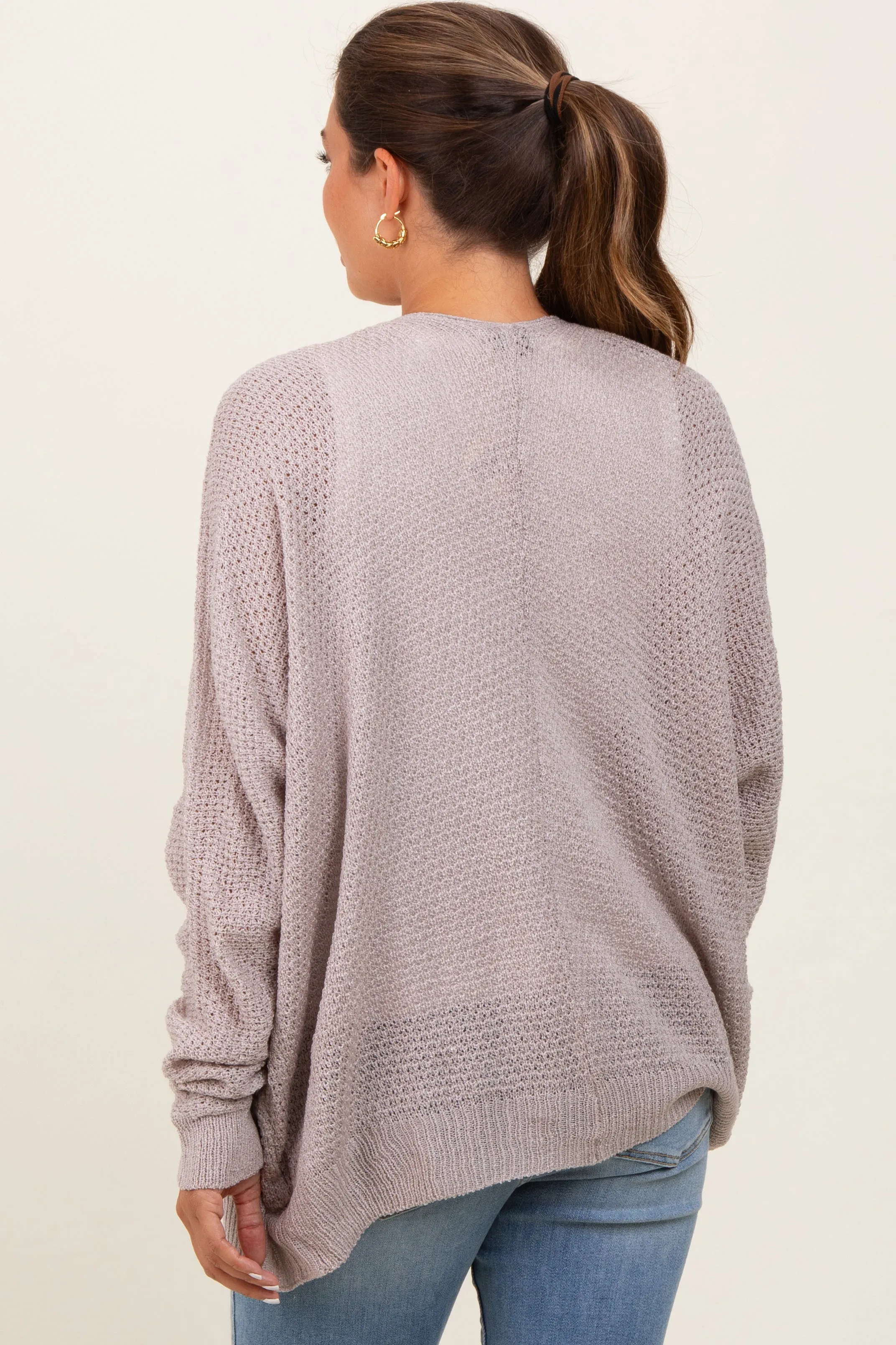 Beige Pocketed Open Maternity Cardigan sold by Pinkblush product image thumbnail 4