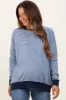 Blue Striped Oversized Crewneck Maternity Pullover sold by Pinkblush