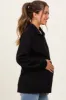 Black Half Zip Contrast Rib Sweatshirt Maternity Top sold by Pinkblush