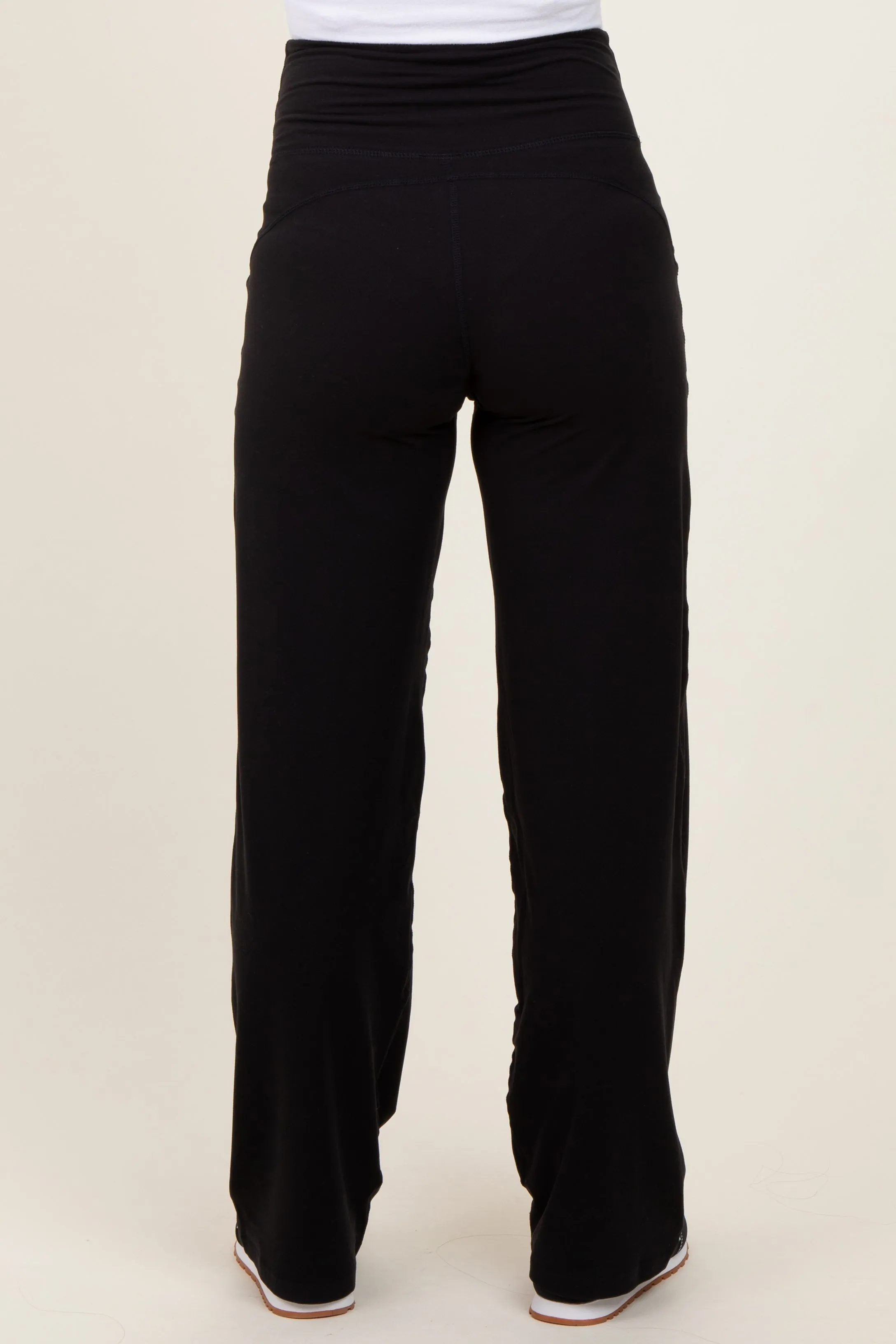 Black Straight Leg Yoga Maternity Pants sold by Pinkblush product image thumbnail 4
