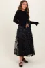 Black Floral Applique Contrast Skirt Maternity Midi Dress sold by Pinkblush