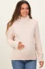 Cream Turtleneck Chenille Knit Maternity Sweater sold by Pinkblush