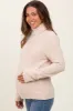 Cream Turtleneck Chenille Knit Maternity Sweater sold by Pinkblush