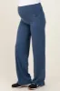 Blue Straight Leg Yoga Maternity Pants sold by Pinkblush