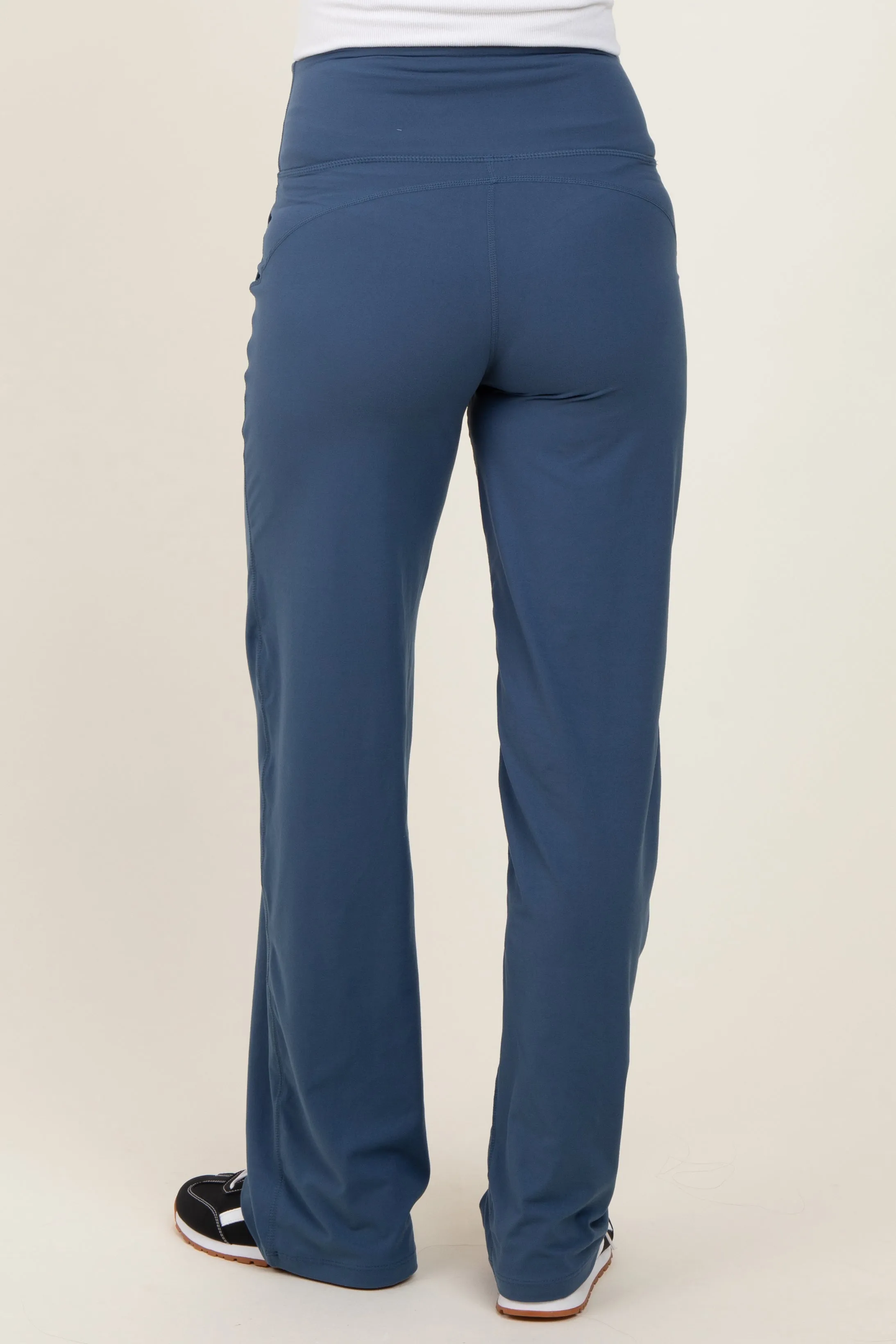 Blue Straight Leg Yoga Maternity Pants sold by Pinkblush product image thumbnail 5