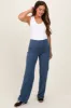 Blue Straight Leg Yoga Maternity Pants sold by Pinkblush