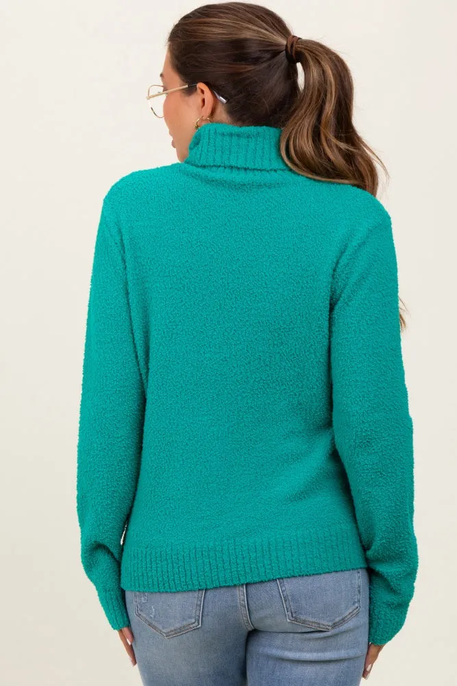 Green Turtleneck Chenille Knit Maternity Sweater sold by Pinkblush product image thumbnail 4