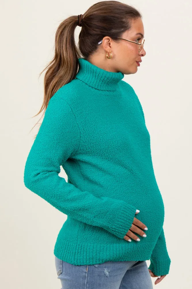 Green Turtleneck Chenille Knit Maternity Sweater sold by Pinkblush product image thumbnail 3