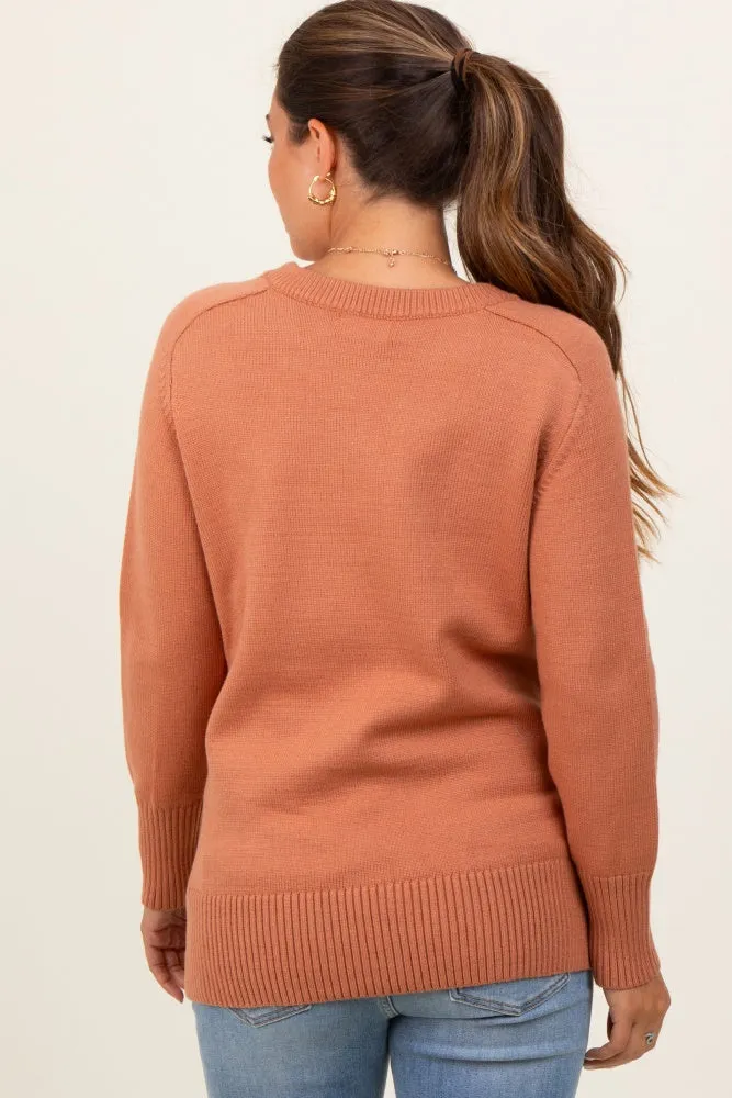 Peach Basic Relaxed Fit Maternity Sweater sold by Pinkblush product image thumbnail 4