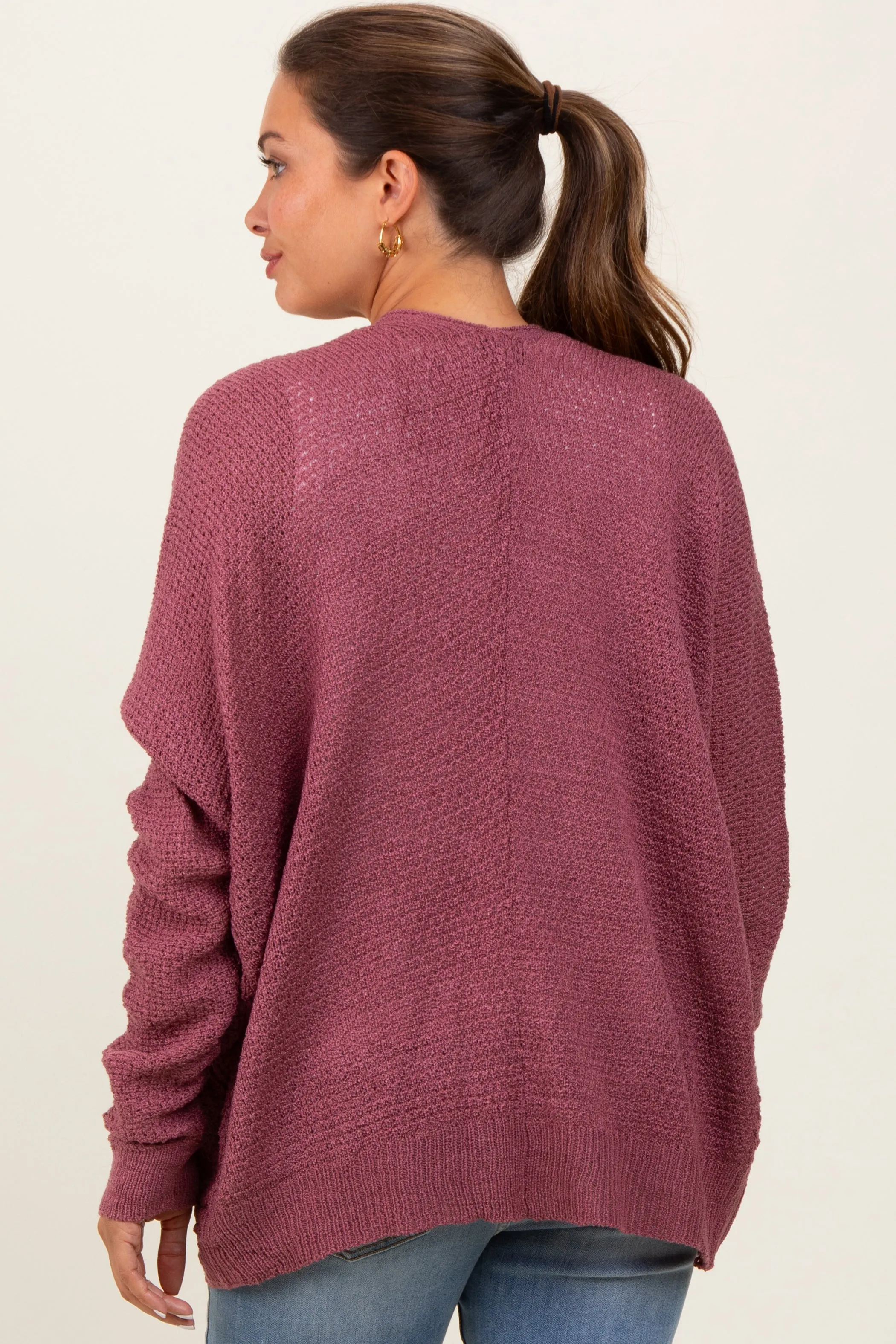 Magenta Pocketed Open Maternity Cardigan sold by Pinkblush product image thumbnail 4