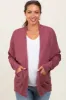Magenta Pocketed Open Maternity Cardigan sold by Pinkblush