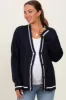 Navy Blue Cable Knit Maternity Sweater Cardigan sold by Pinkblush
