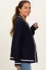 Navy Blue Cable Knit Maternity Sweater Cardigan sold by Pinkblush