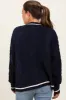 Navy Blue Cable Knit Maternity Sweater Cardigan sold by Pinkblush