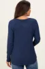 Navy Waffle Knit Raglan Long Sleeve Maternity Top sold by Pinkblush