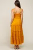Yellow Gold Smocked Ruffle Tiered Maternity Maxi Dress sold by Pinkblush