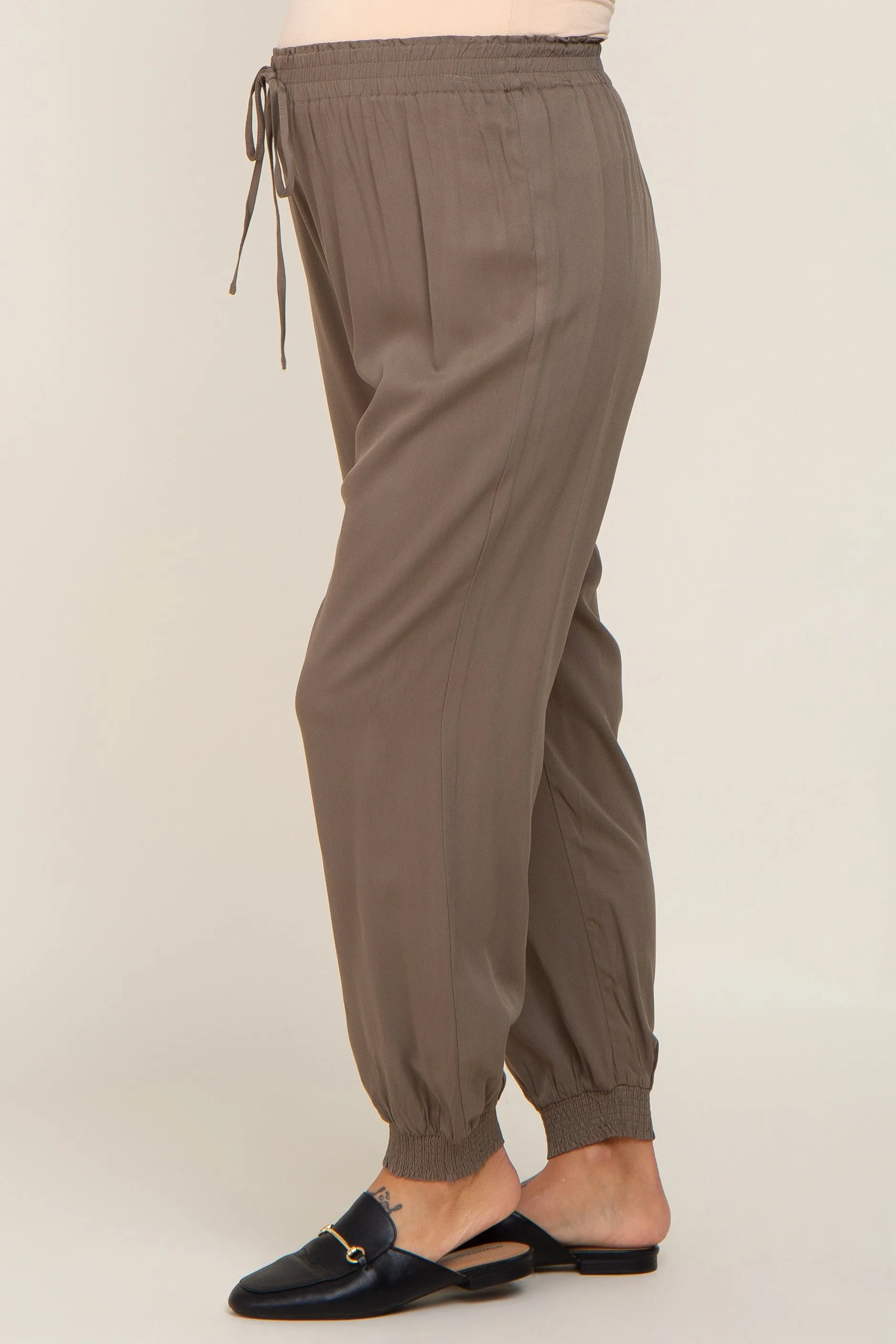 Olive Drawstring Accent Maternity Joggers sold by Pinkblush product image thumbnail 4