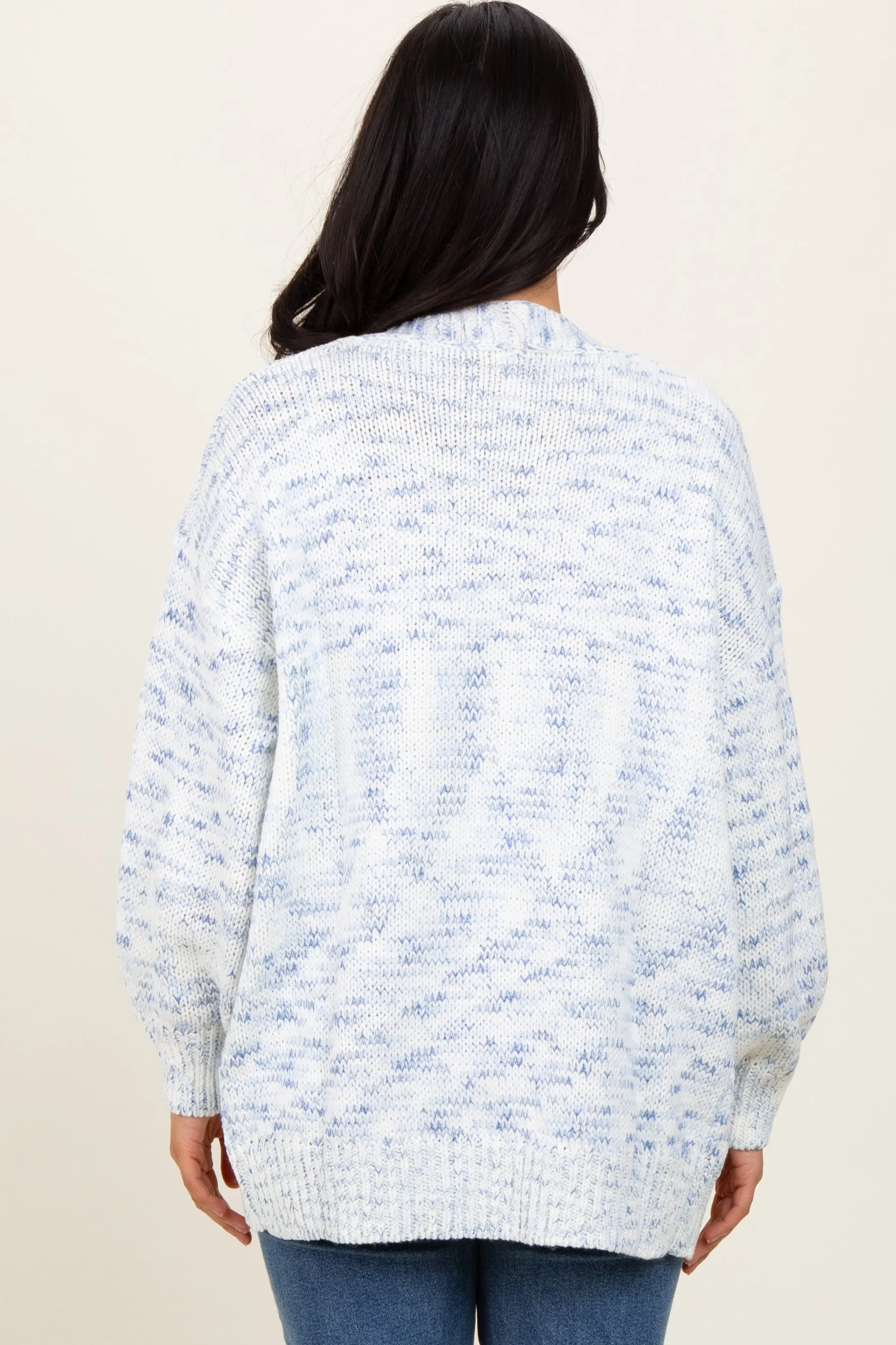 Blue Speckled Chunky Knit Oversized Cardigan sold by Pinkblush product image thumbnail 3
