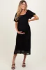Black Lace Overlay Square Neck Maternity Midi Dress sold by Pinkblush