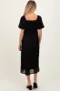 Black Lace Overlay Square Neck Maternity Midi Dress sold by Pinkblush