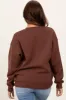Brown Fleece Crew Neck Relaxed Fit Sweatshirt sold by Pinkblush