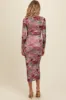 Mauve Floral Printed Mesh Overlay Maternity Maxi Dress sold by Pinkblush