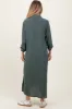 Olive Long Sleeve Button Down Maternity Maxi Dress sold by Pinkblush