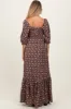 Chestnut Floral Sweetheart Neckline Maternity Maxi Dress sold by Pinkblush