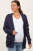 Navy Pocketed Open Maternity Cardigan sold by Pinkblush