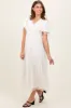 Cream Ruffle Accent Mesh Overlay Maxi Dress sold by Pinkblush