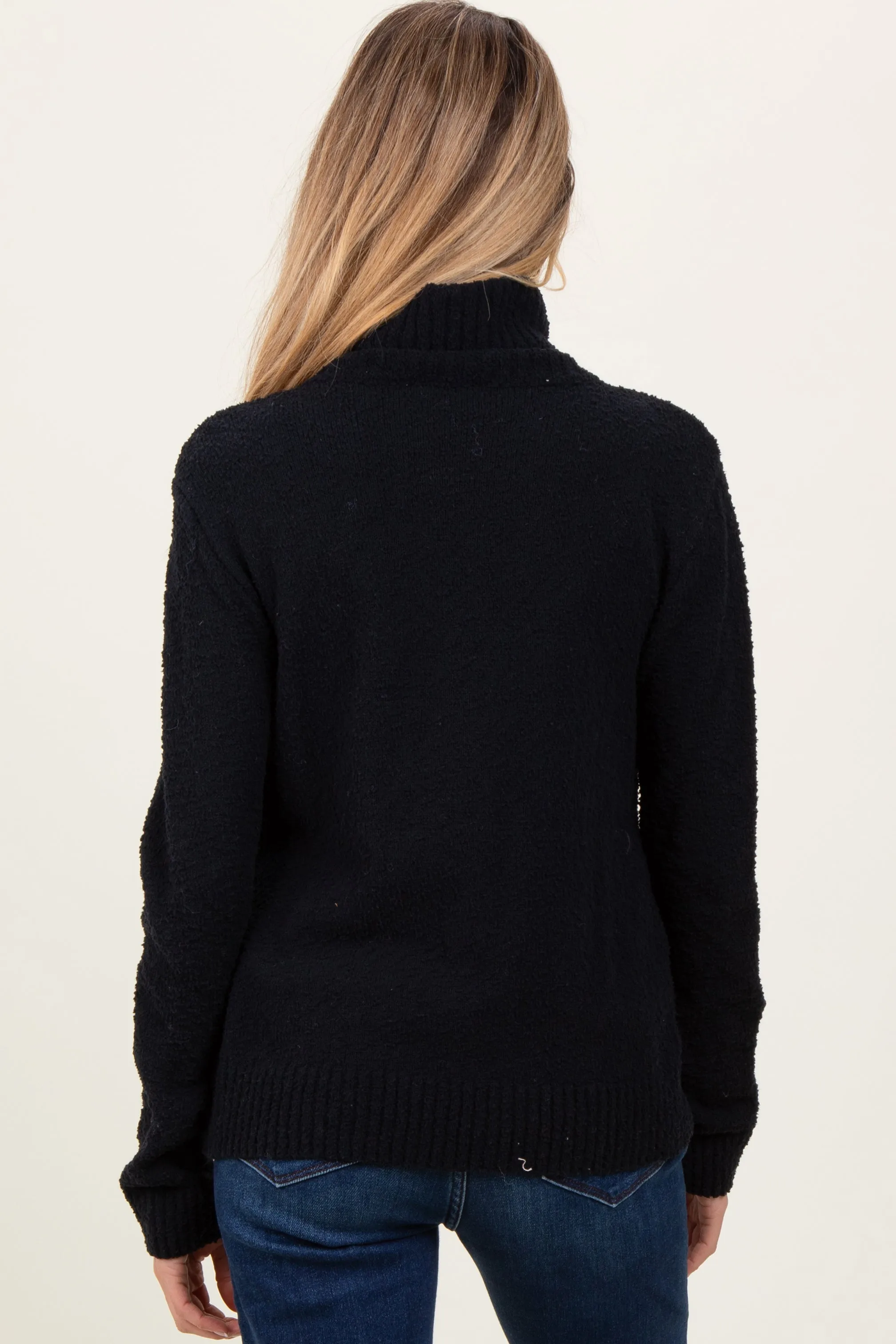 Black Turtleneck Chenille Knit Maternity Sweater sold by Pinkblush product image thumbnail 4