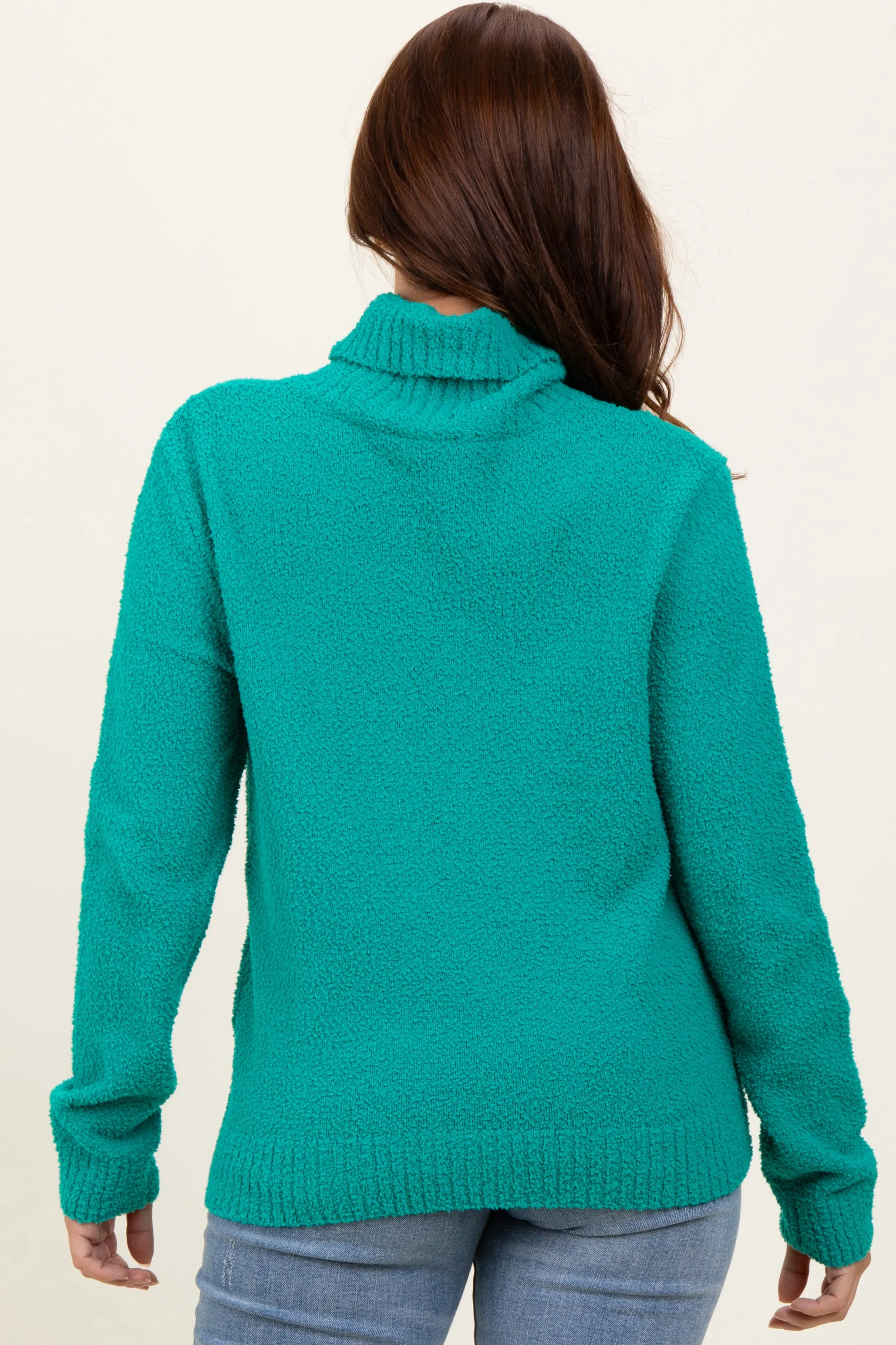 Green Turtleneck Chenille Knit Sweater sold by Pinkblush product image thumbnail 4