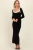 Black Shoulder Bow Detail Maxi Sweater Dress sold by Pinkblush