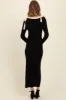 Black Shoulder Bow Detail Maxi Sweater Dress sold by Pinkblush