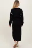 Black Contrast Stitch Knit Sweater And Maxi Skirt Maternity Set sold by Pinkblush