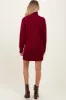 Burgundy Turtle Neck Maternity Mini Sweater Dress sold by Pinkblush
