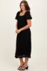 Black Lace Overlay Square Neck Midi Dress sold by Pinkblush