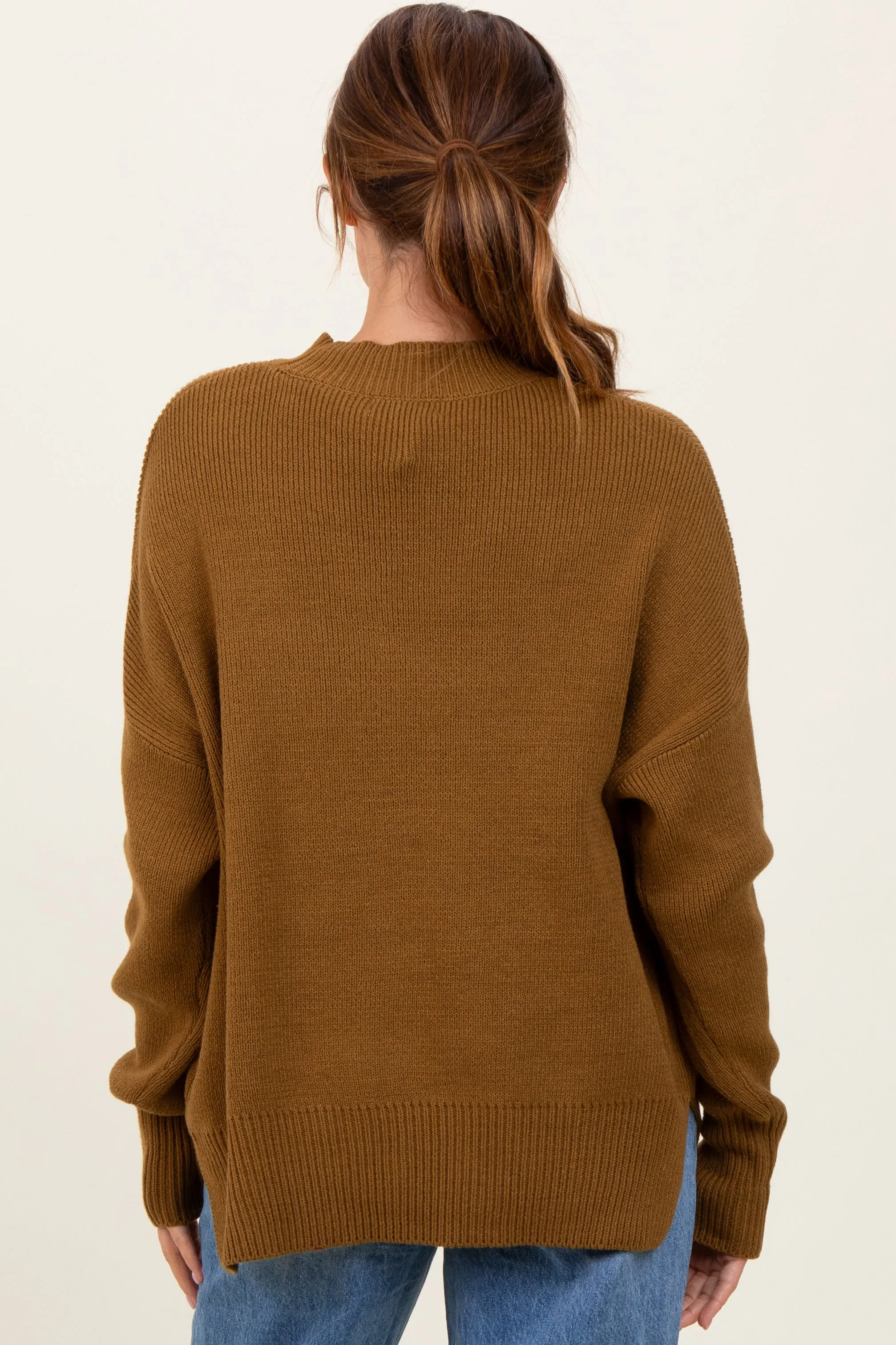Olive Mock Neck Basic Sweater sold by Pinkblush product image thumbnail 3