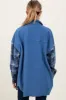 Blue Plaid Contrast Fleece Maternity Shacket sold by Pinkblush