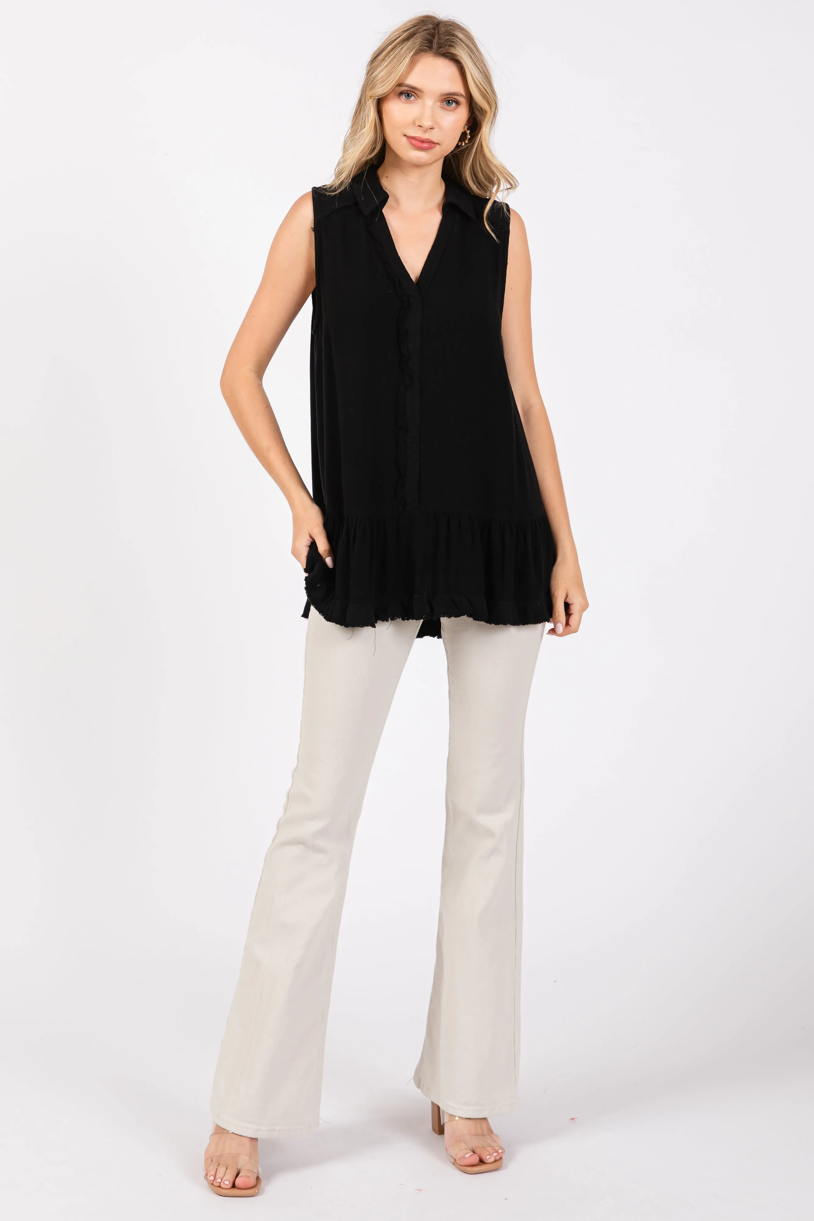 Black Collared Tank sold by Pinkblush product image thumbnail 4