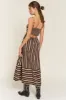 Brown Striped Back Cutout Dress sold by Pinkblush