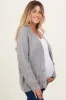 Heather Grey Waffle Knit Button Up Maternity Cardigan sold by Pinkblush