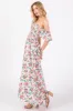 Cream Floral Off Shoulder Dress sold by Pinkblush