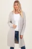 Cream Contrast Rib Long Open Cardigan sold by Pinkblush