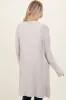 Cream Contrast Rib Long Open Cardigan sold by Pinkblush