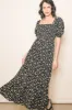 Black Floral Midi Dress sold by Pinkblush