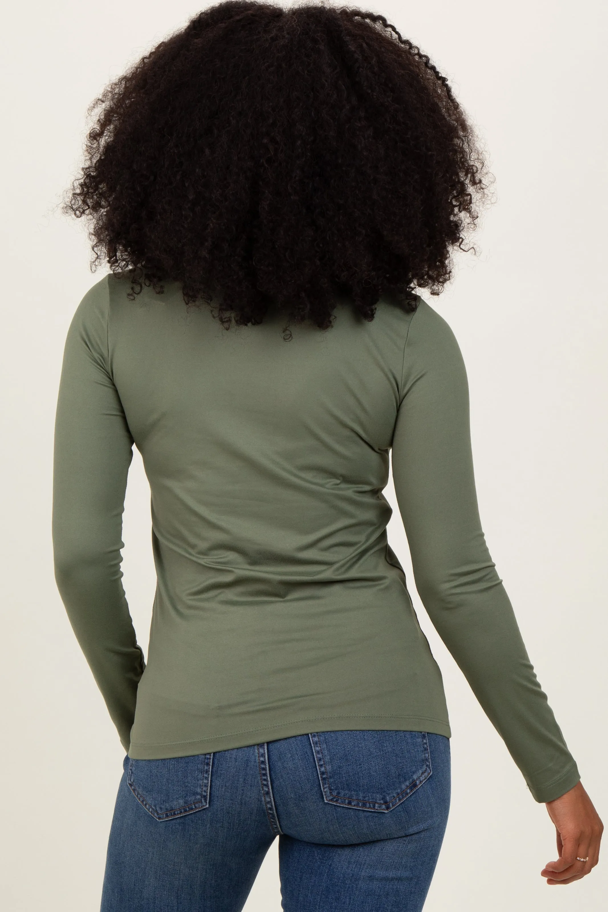 Olive Basic Long Sleeve Top sold by Pinkblush product image thumbnail 4