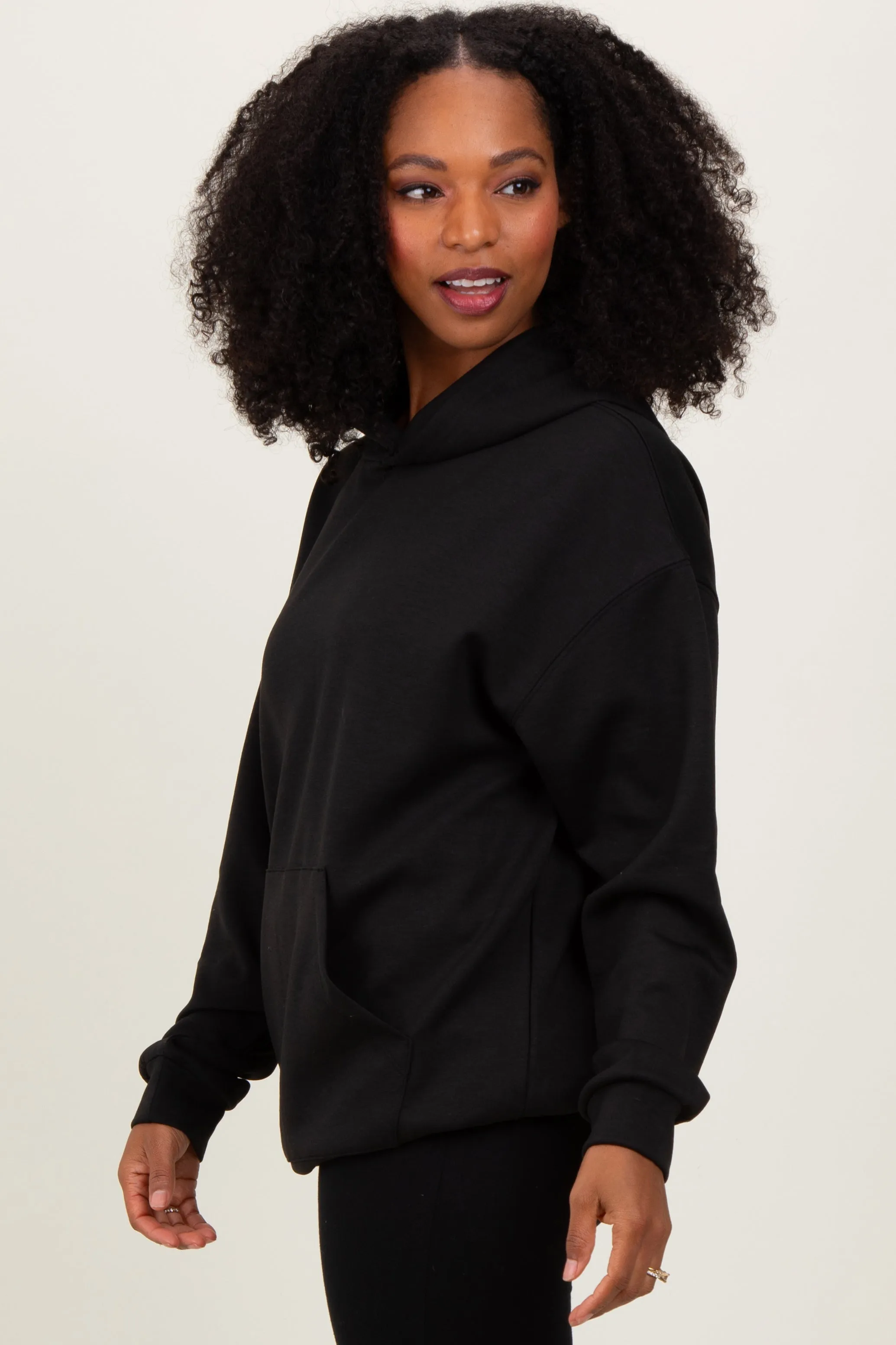 Black Basic Hoodie Sweatshirt sold by Pinkblush product image thumbnail 3